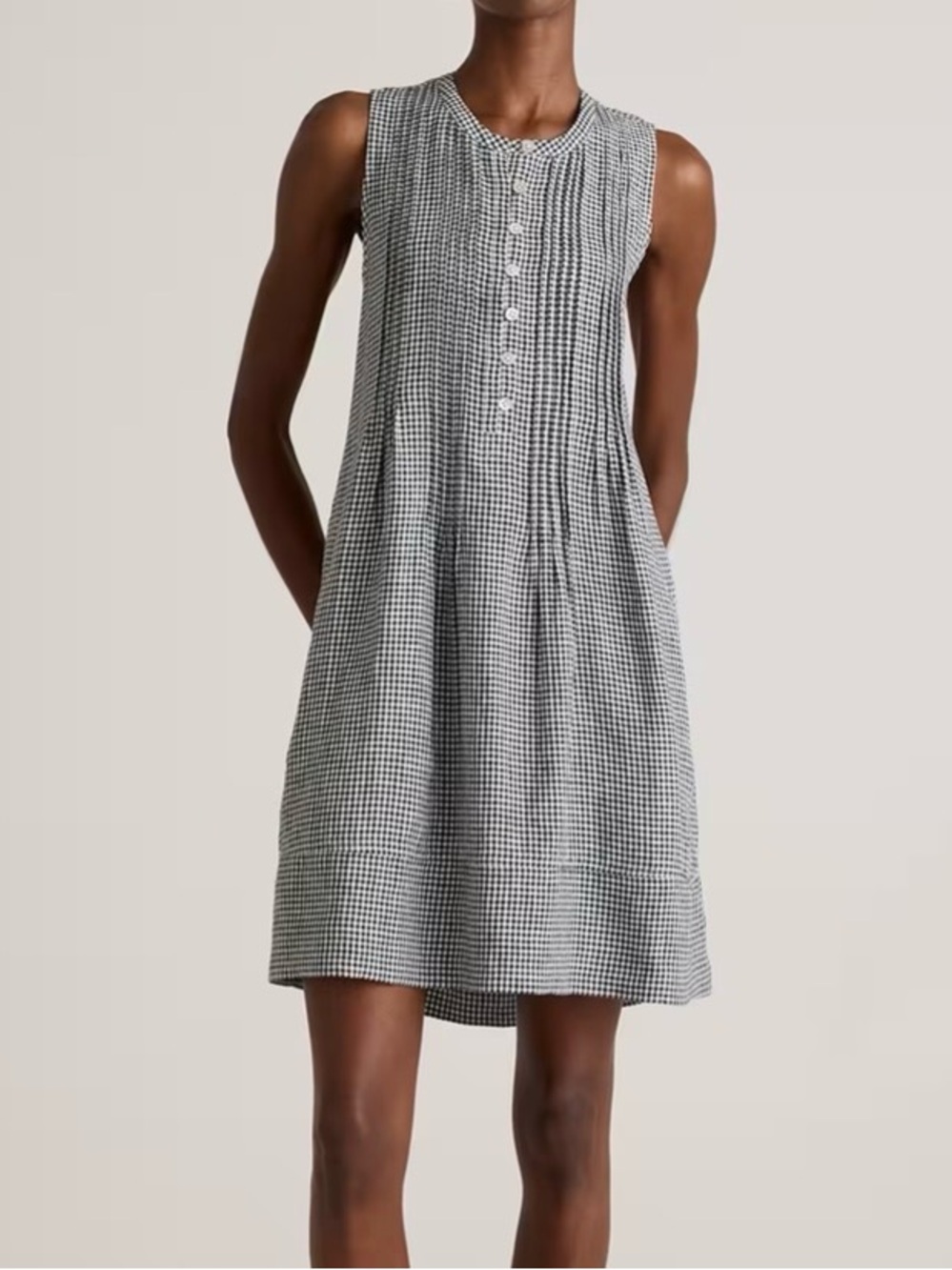 Quince 100% European Linen Sleeveless Swing Dress